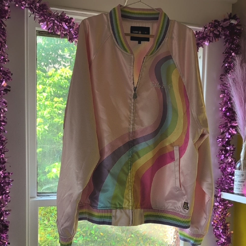 XL Teddy Fresh Multicolor Striped Collar Jacket